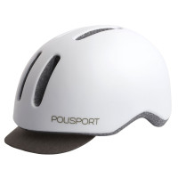 POLISPORT COMMUTER FIETSHELM L 58-61CM WIT/GRIJS
