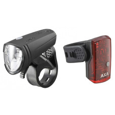 AXA GREENLINE 15 LUX VERLICHTINGSET USB OPLAADBAAR OP KAART AXA GREENLINE 15 LUX VERLICHTINGSET USB OPLAADBAAR OP KAART