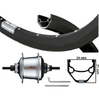 KGS ACHTERWIEL 28 INCH 622 ZILVER/ZWART NEXUS 7 DISK CENTERLOCK