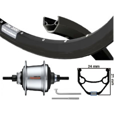 KGS ACHTERWIEL 28 INCH 622 ZILVER/ZWART NEXUS 7 DISK CENTERLOCK