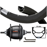KGS ACHTERWIEL 28INCH (622) VELG EN SPAAK ZWART NEXUS 8 RB ZWART