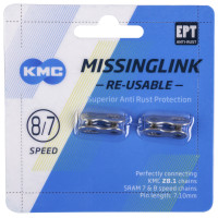 KMC EPT KETTINGSCHAKEL 7,1MM (1/2X3/32) 7-8 SPEED ZILVER PER 2 STUKS OP KAART KMC EPT KETTINGSCHAKEL 7,1MM (1/2X3/32) 7-8 SPEED ZILVER PER 2 STUKS OP KAART
