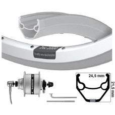 KGS VOORWIEL 28 INCH (622) ZAC 2000 ZILVER NAAFD 6V3W + DISK UITVAL