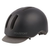 POLISPORT COMMUTER FIETSHELM M 54-58CM ZWART/GRIJS