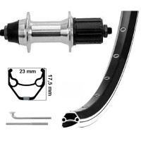 KGS ACHTERWIEL 28 INCH (622) VELG ZWART/ZILVER 8-9 SPEED UITVAL