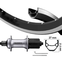 KGS ACHTERWIEL 28 INCH (622) VELG ZWART/ZILVER CASSETTE 8-9 SP UITVAL