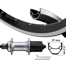 KGS ACHTERWIEL 28 INCH (622) VELG ZWART/ZILVER CASSETTE 8-9 SP UITVAL