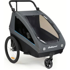 POLISPORT KIDCAR FIETS KINDERKAR AANHANGER TRAILER&STROLLER GRIJS/ZWART