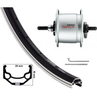 KGS VOORWIEL 28 INCH (622) ZWART / ZILVER ROLLERBRAKE NAAFDYNAMO VAST