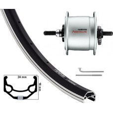 KGS VOORWIEL 28 INCH (622) ZWART / ZILVER ROLLERBRAKE NAAFDYNAMO VAST