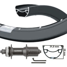 KGS ACHTERWIEL 28 INCH (622) VELG + SPAAK ZWART CASS CENTERL 8-10 SP