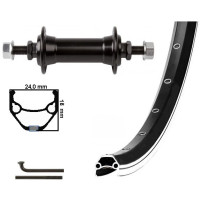 KGS VOORWIEL 28 INCH (622) VELG ZWART/ZILVER VASTE AS