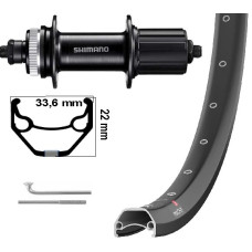 KGS ACHTERWIEL 28 INCH (622) ZWART/ZWART  CASSETTE CENTERLOCK 8-10 SPD QR