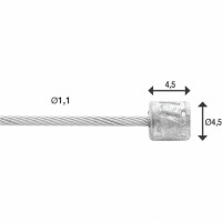 ELVEDES BINNENKABEL SCHAKEL RVS SLICK Ø1.1MM NIPPEL Ø4.5X4.5 4000MM