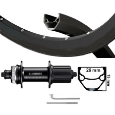 KGS ACHTERWIEL 28 / 29 INCH 622 ZWARTE VELG /  RVS SPAAK CASS CENTERL 8 / 9 / 10 SPEED