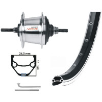 KGS ACHTERWIEL 28INCH (622) VELG ZWART MET REMRAND  NEXUS 7 ROLLERBRAKE