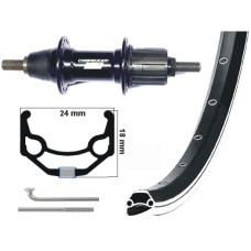 KGS ACHTERWIEL 28 INCH (622) VELG ZWART/ZILVER CASS. 7 SPEED VASTE AS