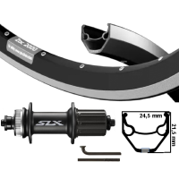 KGS ACHTERWIEL SLX  28 / 29 INCH 622 ZWARTE VELG MET REMRAND / SPAAK CASSETTE CENTERLOCK / V-BRAKE 8-10 SPEED QUICKRELEASE