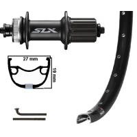 KGS ACHTERWIEL SLX 28 / 29 INCH 622 ZWARTE VELG / SPAAK CASSETTE CENTERLOCK / V-BRAKE 8-10 SPEED QUICKRELEASE
