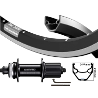 KGS ACHTERWIEL 28 INCH 622 ZW/ZW/ZW-REMRAND CENTERLOCK / V-BRAKE CASSETTE 7-SPEED UITVAL
