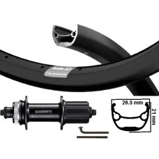KGS ACHTERWIEL 28 INCH 622 ZW/RVS/ZW CENTERLOCK CASSETTE 7-SPEED UITVAL