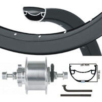 KGS VOORWIEL 28 INCH (622) NAAFDYNAMO DISC SPAKEN EN VELG ZWART