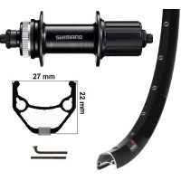 KGS ACHTERWIEL 28 INCH (622) VELG + SPAAK ZWART CASS CENTERL 8-10 SP