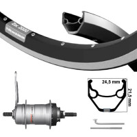 KGS ACHTERWIEL 28 INCH (622) VELG ZWART/ZILVER NEXUS 3 REMNAAF
