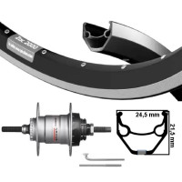 KGS ACHTERWIEL 28 INCH (622) VELG ZWART/ZILVER NEXUS 3 R.BRAKE
