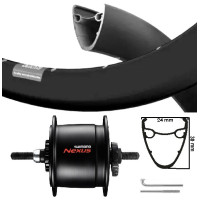 KGS VOORWIEL 28 INCH (622) SPAAK RVS ZILVER NAAFDYNAMO ROLLERBRAKE ZWART