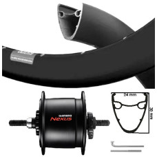 KGS VOORWIEL 28 INCH (622) SPAAK RVS ZILVER NAAFDYNAMO ROLLERBRAKE ZWART