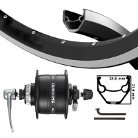 VOORWIEL 28 INCH 622 SHIMANO NAAFDYNAMO V-BRAKE / DISK CENTERLOCK QR UITVAL