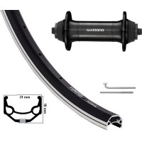 KGS VOORWIEL 28INCH (622) VELG ZWART-ZILVER SPAAK RVS UITVAL ZWART