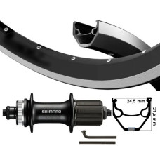 KGS ACHTERWIEL 28 INCH ( 622 ) ZWART-RR CASSETTE V-BRAKE / CENTERLOCK  8-10 SPD QR