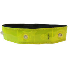 SIMSON ON THE ROAD 020718 ARMBAND / LEDBAND / REFLECTIEBAND 4-LED GEEL BATTERIJ OEM