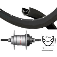 KGS ACHTERWIEL 28 INCH (622) VELG ZWART/ZWART NEXUS 3 ROLLERBR