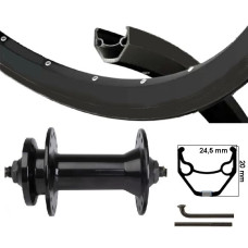 KGS VOORWIEL 28INCH (622) DISC 6-BOUT UITVAL VELG/SPAKEN ZWART