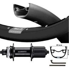 KGS ACHTERWIEL 28 / 29 INCH 622 ZWARTE VELG / SPAAK CASSETTE CENTERLOCK 8 / 9 / 10 SPEED