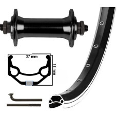 KGS VOORWIEL 28 INCH (622) ZAC/ ECO 19 ZWART/ZILVER UITVALNAAF HB-RM4000