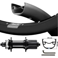 KGS ACHTERWIEL 28 / 29 INCH 622 ZWARTE VELG / SPAAK CASSETTE CENTERLOCK  8/9 SPEED