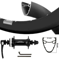 KGS VOORWIEL 28 INCH (622) VELG ZWART SPAKEN ZWART CENTERLOCK