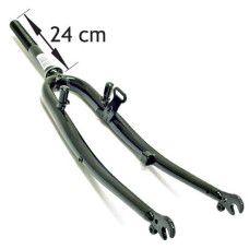 HZB VOORVORK RONDE KROON 28" ZWART 1" V-BRAKE DYNAMO + TROMMELNOK 24CM