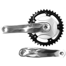 HZB CRANKSET 38 TANDS 152 MM MET DISK 95 MM 1/8 + 3/32 ALUMINIUM ZILVER