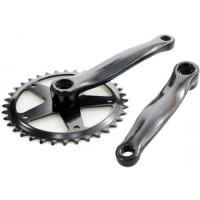 HZB KETTINGWIEL/CRANKSET ALUMINIUM 46 TANDS 170 MM ZWART