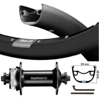 KGS VOORWIEL 28 INCH (622) VELG EN SPAKEN ZWART CENTERLOCK