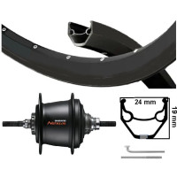 KGS ACHTERWIEL 28 INCH (622) VELG ZWART NEXUS 7 ROLLERBRAKE ZWART
