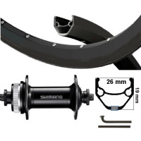 KGS VOORWIEL 28 INCH (622) SPAKEN RVS VELG ZWART CENTERLOCK UITVAL