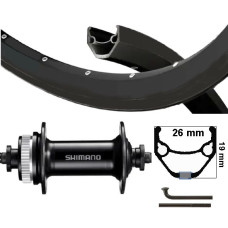 KGS VOORWIEL 28 INCH (622) SPAKEN RVS VELG ZWART CENTERLOCK UITVAL