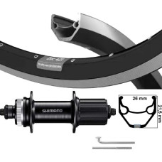 KGS ACHTERWIEL 28 INCH (622) VELG ZWART/ZILVER CENTERLOCK 8-10S