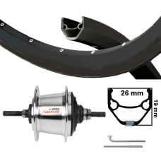 KGS ACHTERWIEL 28INCH (622) VELG EN SPAAK ZILVER NEXUS 7 RB ZILVER